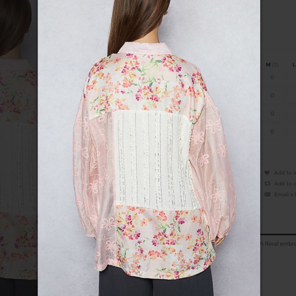 POL “ New Ulm” POL Top in Crochet & Floral Embroidery and Patchwork Detail 89 - Picture 3 of 4